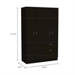 Boahaus Kiel Armoire (Black Wengue/White)