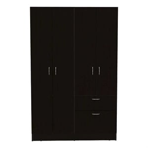 Boahaus Kiel Armoire (Black Wengue/White)