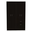 Boahaus Kiel Armoire (Black Wengue/White)