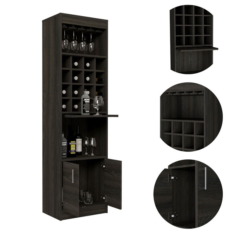 Boahaus Wells Bar Cabinet (Carbon Espresso)