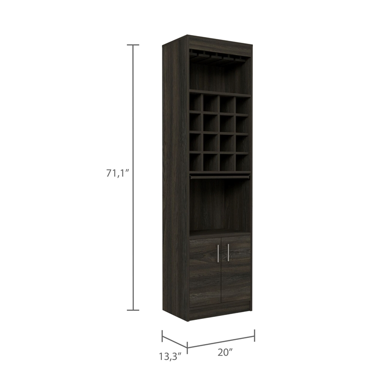 Boahaus Wells Bar Cabinet (Carbon Espresso)