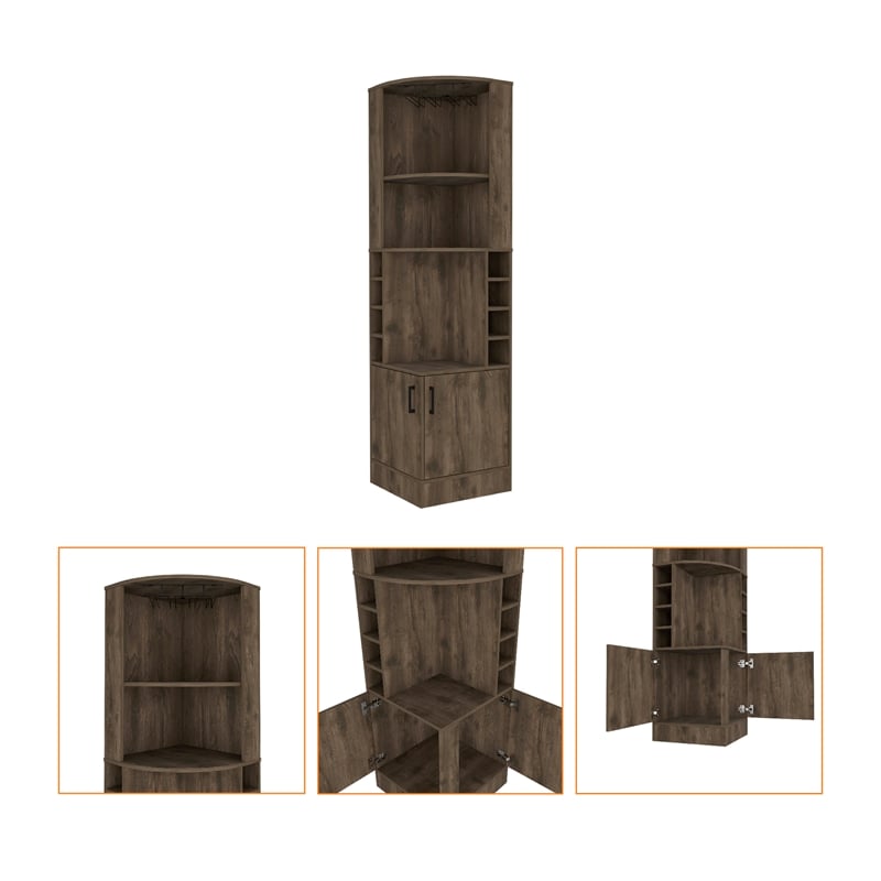 Boahaus Birmingham Bar Cabinet (Dark Brown)