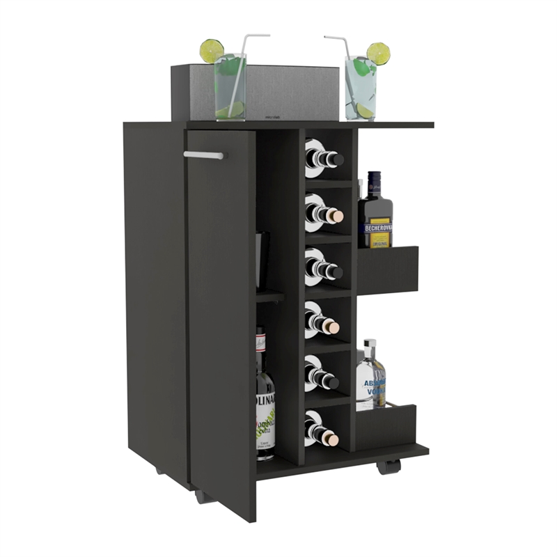 Boahaus Yorkshire Bar Cart (Black Wengue)
