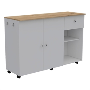 Boahaus Nanterre Kitchen Island (White / Pine)