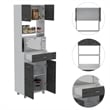 Boahaus Amiens Pantry (Smokey Oak / White)