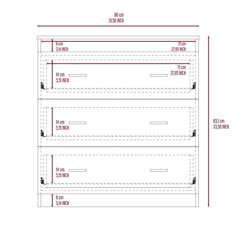Boahaus Esther Dresser (White-Gray)
