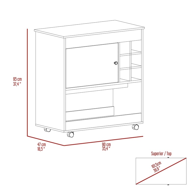 Boahaus Salisbury Bar Cabinet (Black Wengue)