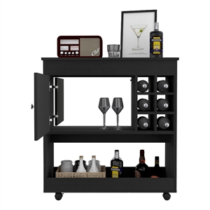 Boahaus Salisbury Bar Cabinet (Black Wengue)