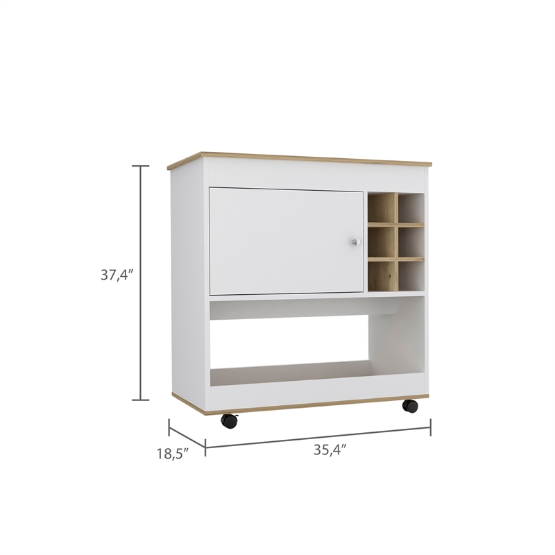 Boahaus Salisbury Bar Cabinet (Light Oak/White)