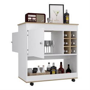 Boahaus Salisbury Bar Cabinet (Light Oak/White)