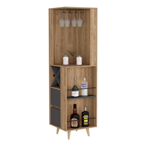 Boahaus Ripon Bar Cabinet (Pine/Matt Gray)