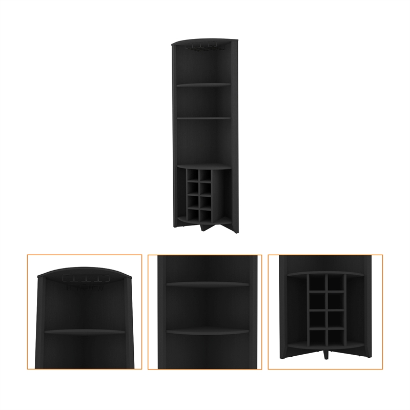 Boahaus Stanley Bar Cabinet (Black Wengue)