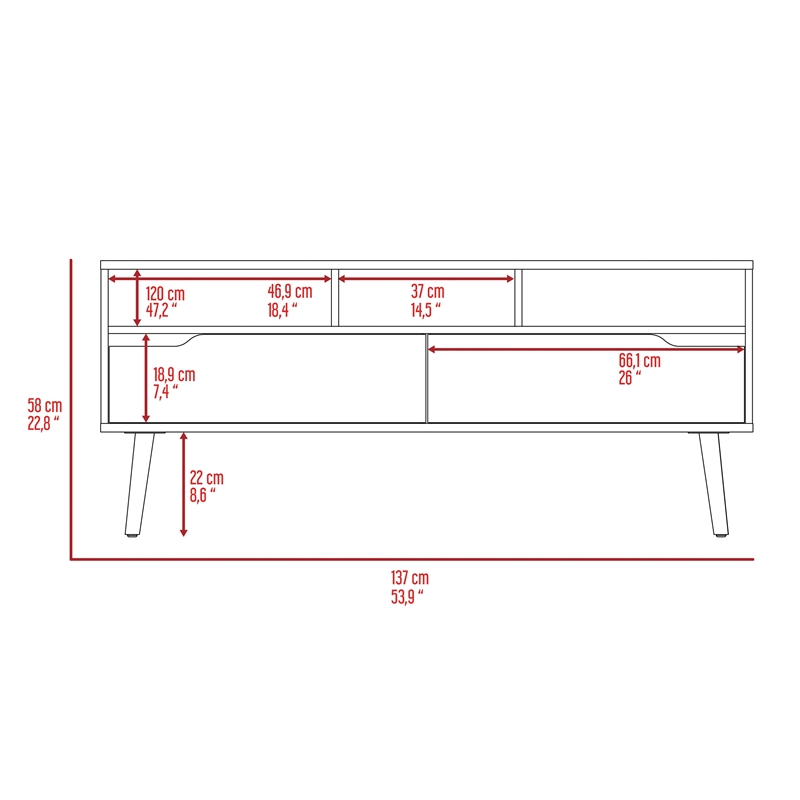Boahaus Oakland Tv Stand (Dark Walnut)