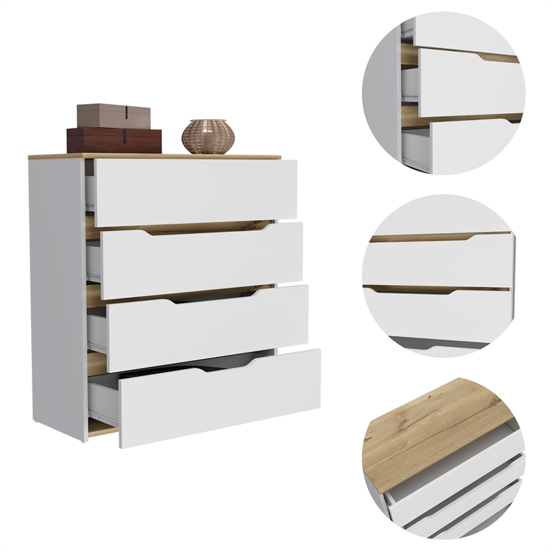Boahaus Leymah Dresser (White/Light Oak)