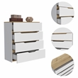 Boahaus Leymah Dresser (White/Light Oak)