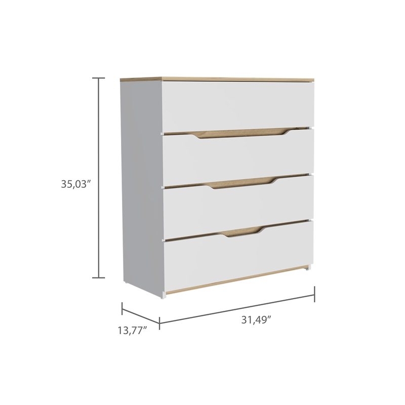 Boahaus Leymah Dresser (White/Light Oak)
