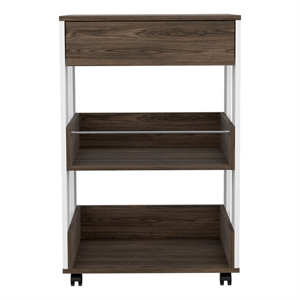 Boahaus Jamestown Bar Cart (White/Dark Walnut)