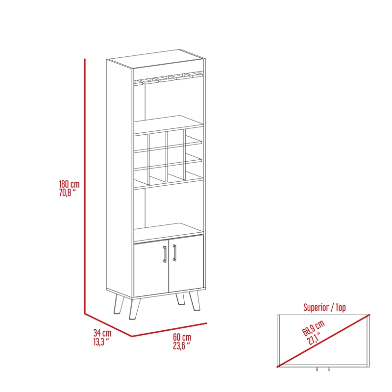 Boahaus Tenby Bar Cabinet (Dark Walnut)