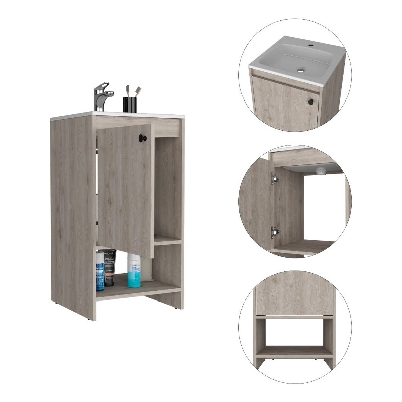 Boahaus Amanda Vanity Cabinet (Gray)