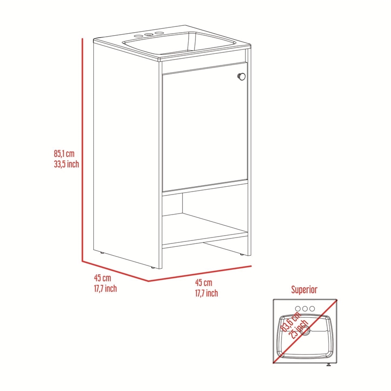 Boahaus Amanda Vanity Cabinet (White)