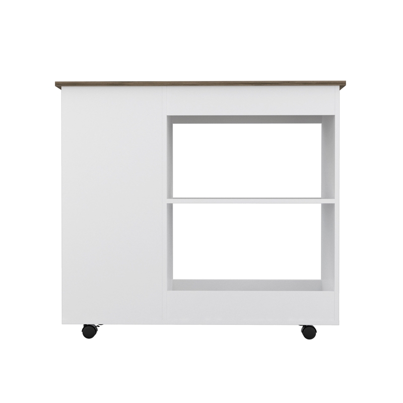 Boahaus Ajaccio Kitchen Cart (White / Dark Brown)
