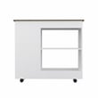 Boahaus Ajaccio Kitchen Cart (White / Dark Brown)