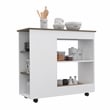 Boahaus Ajaccio Kitchen Cart (White / Dark Brown)