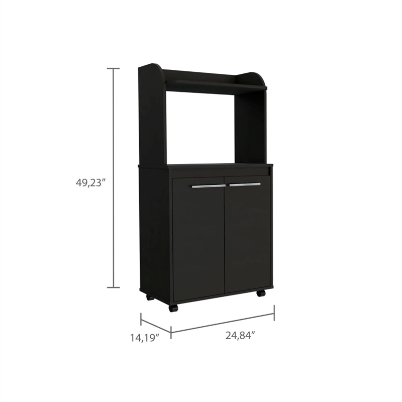 Boahaus Bourges Kitchen Cart  (Black Wengue)