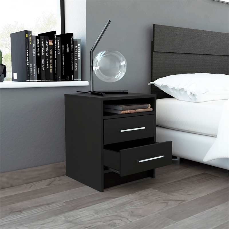 Boahaus Malaga Nightstand (Black Wengue)