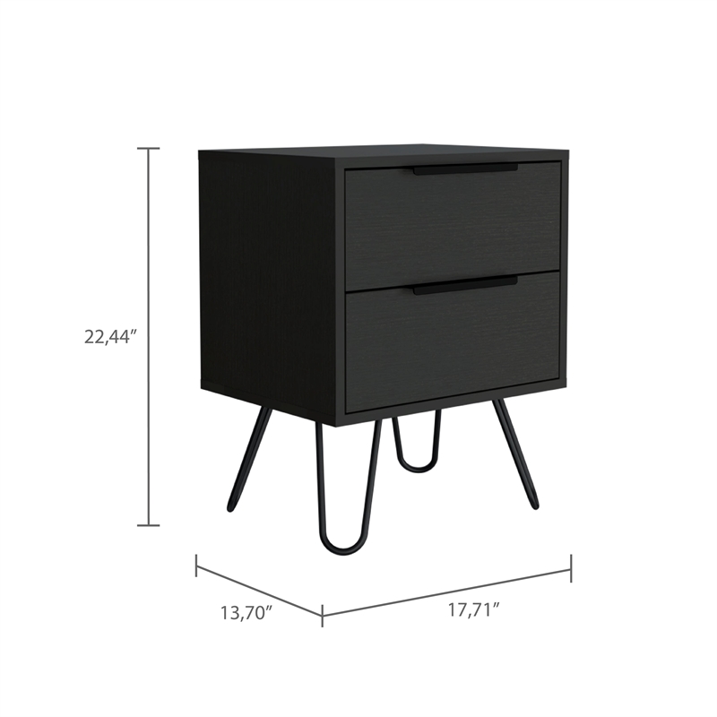 Boahaus Benidorm Nightstand (Black)