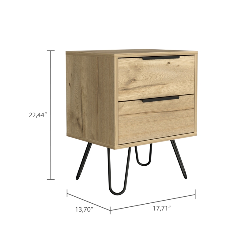 Boahaus Benidorm Nightstand (Light Oak)