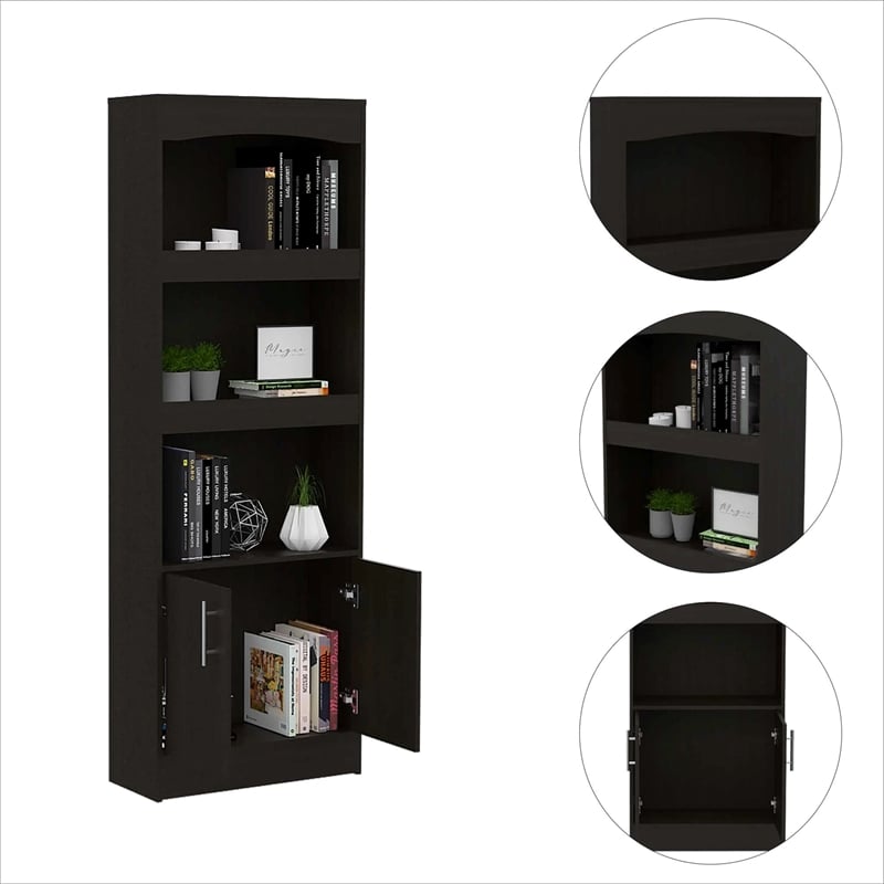 Boahaus Boras Bookcase (Black Wengue)