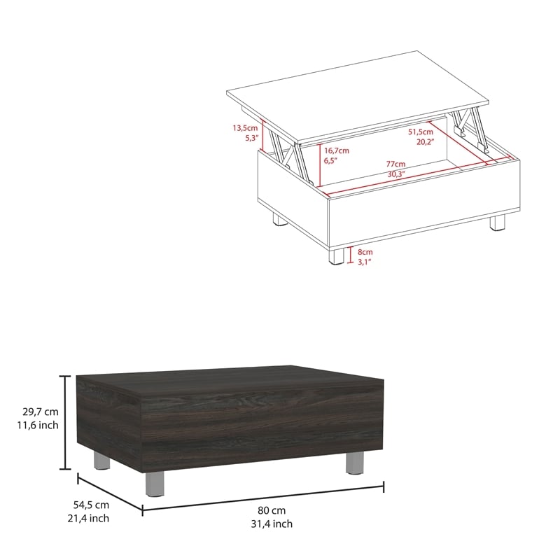 Boahaus Roma Coffee Table (Carbon Espresso)