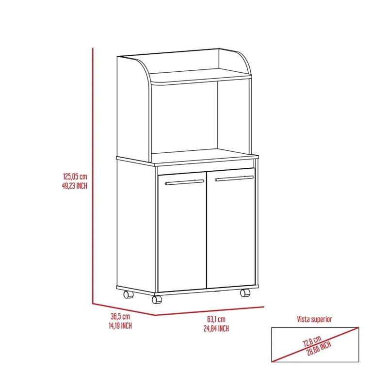 Boahaus Bourges Kitchen Cart  (White)