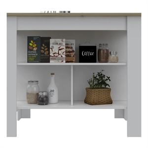 Boahaus Perpignan Kitchen Island (White / Light Gray)