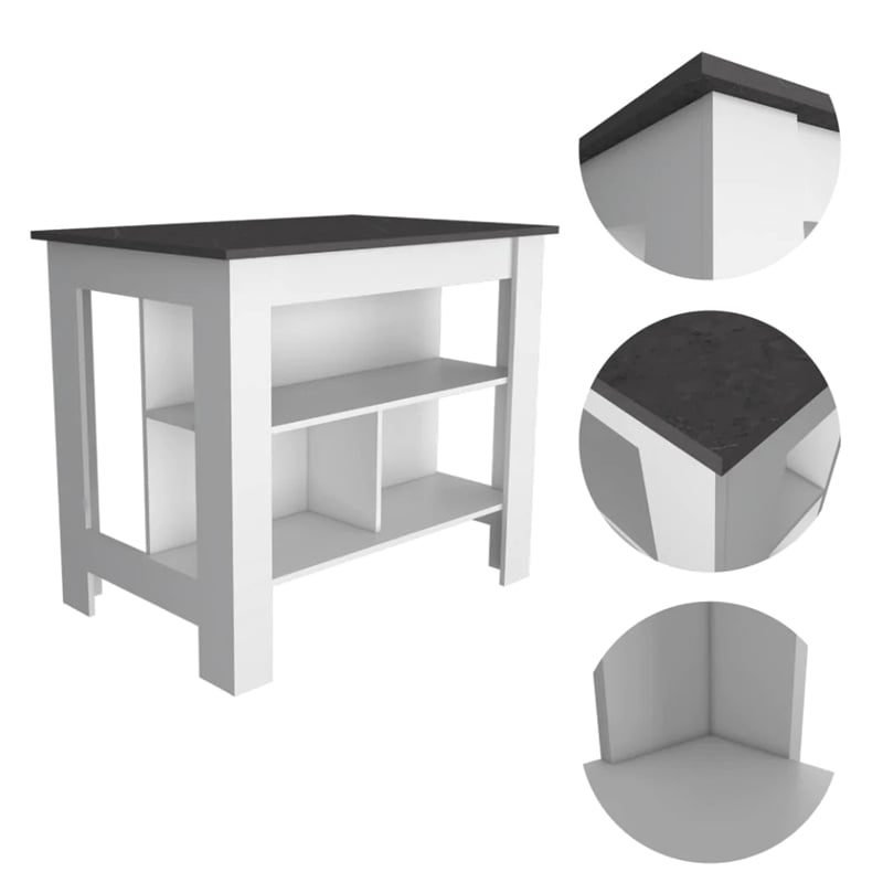 Boahaus Le Kitchen Island (White / Onix)