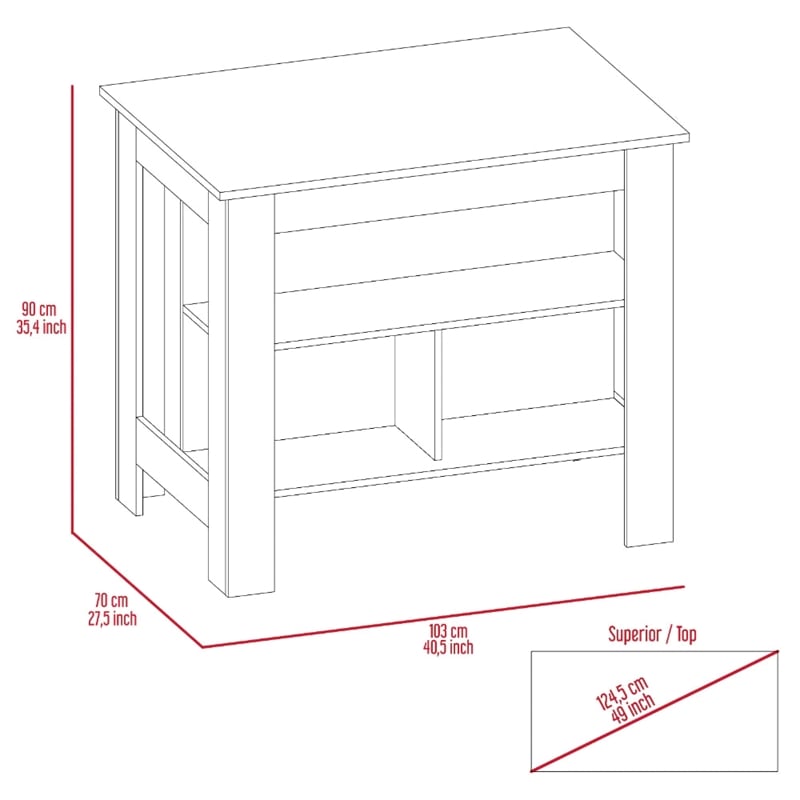 Boahaus Le Kitchen Island (White / Onix)