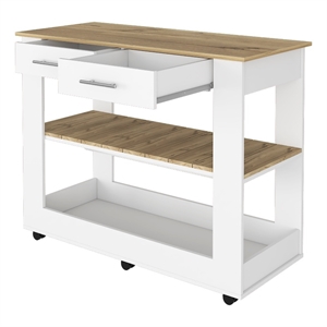 Boahaus Limoges Kitchen Island (White / Light Oak)