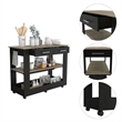 Boahaus Limoges Kitchen Island (Black Wengue / Light Oak)
