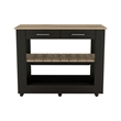 Boahaus Limoges Kitchen Island (Black Wengue / Light Oak)