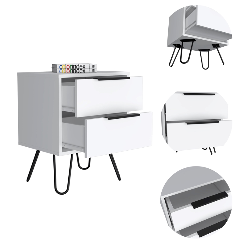 Boahaus Benidorm Nightstand (White)