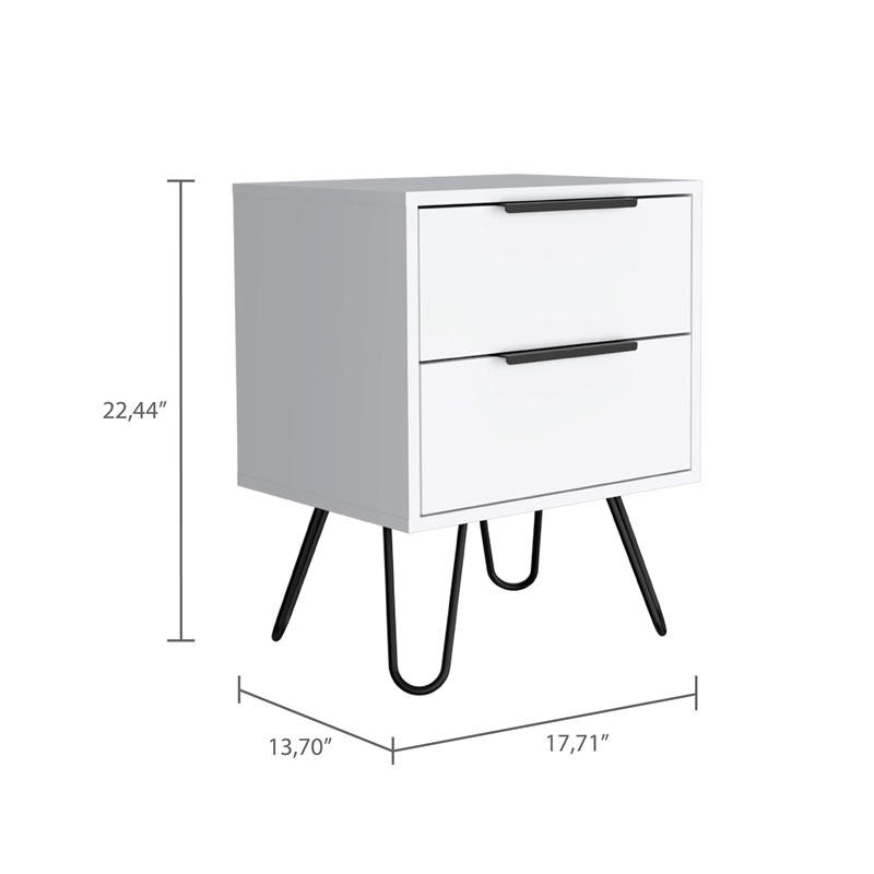 Boahaus Benidorm Nightstand (White)