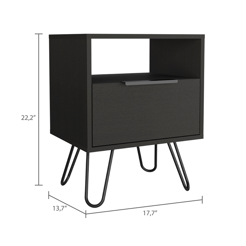 Boahaus Huelva Nightstand (Black Wengue)