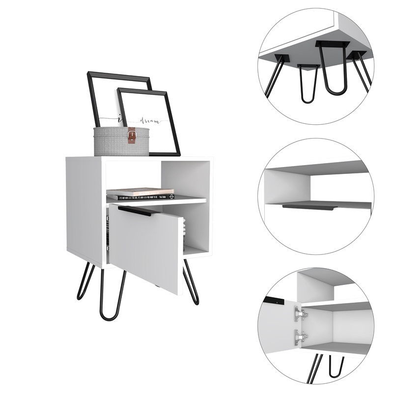 Boahaus Plentzia Nightstand (White)