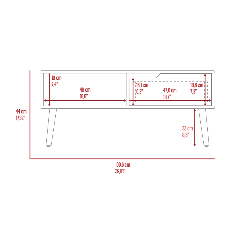 Boahaus Pavia Coffee Table (Dark Walnut)