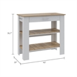 Boahaus Reims Kitchen Island (White / Light Oak)