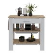 Boahaus Reims Kitchen Island (White / Light Oak)