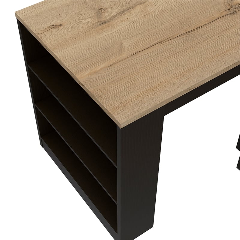 Boahaus Rennes Kitchen Island (Black Wengue / Pine)