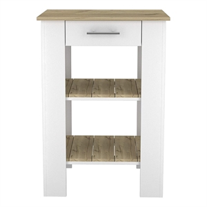 Boahaus Versailles Kitchen Island (White / Light Oak)