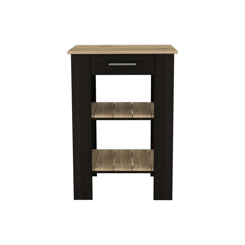 Boahaus Versailles Kitchen Island (Black Wengue / Light Oak)